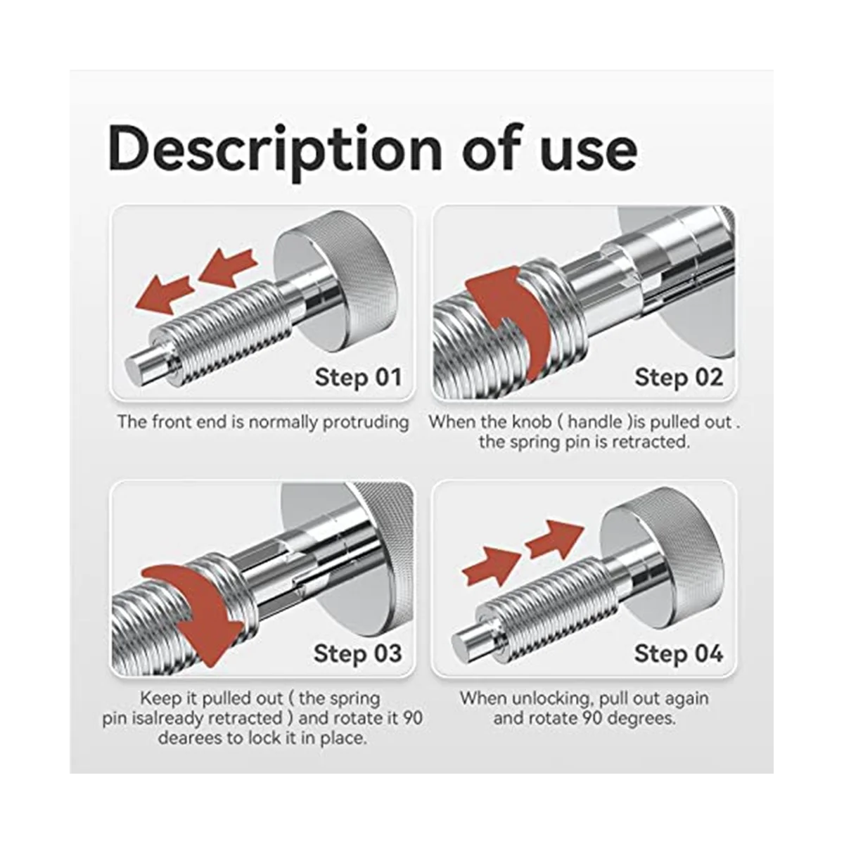 Imagem -04 - Mola Retrátil Bloqueio Pins Quick Release Pins Bloqueio Pins Trava do Êmbolo Rolling Toolbox Ferramentas m6 Pcs