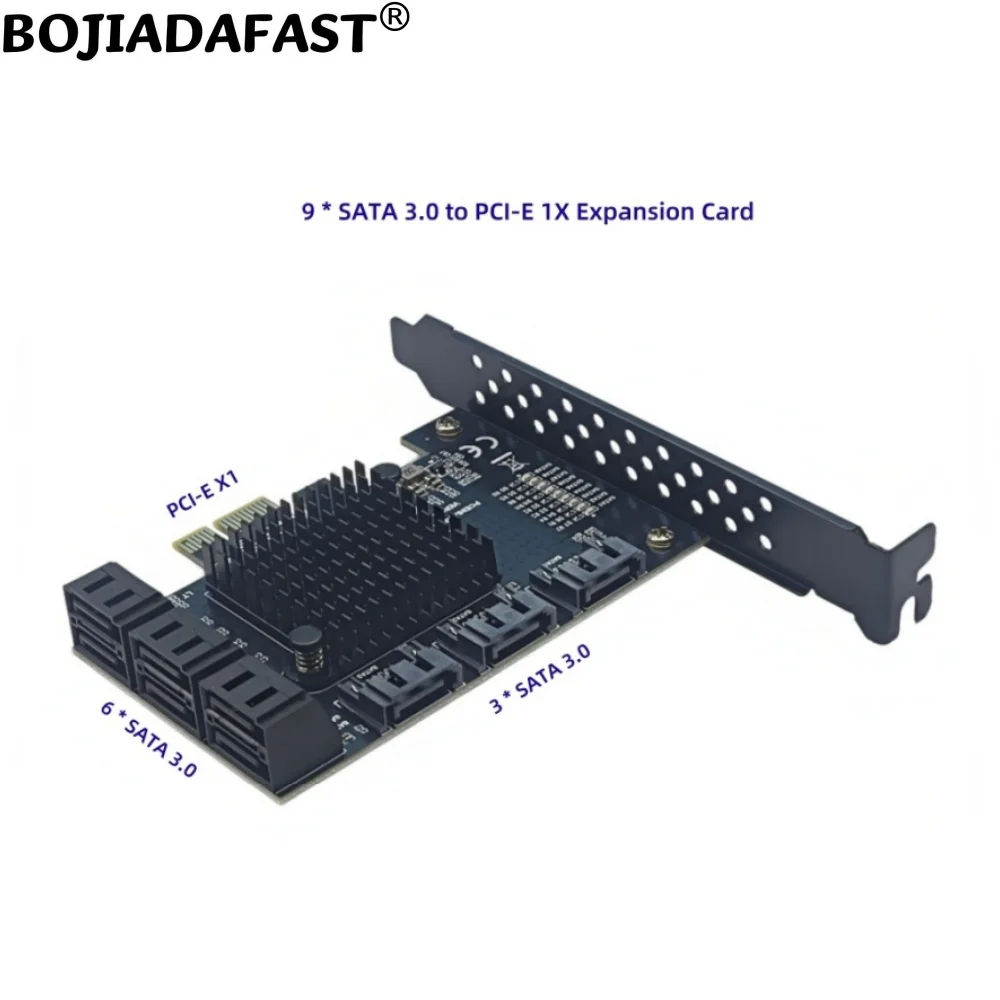 

9 * 7-контактный разъем SATA 3.0 к адаптеру расширения контроллера PCI Express 1X PCI-E X1 6 Гбит/с для жесткого диска