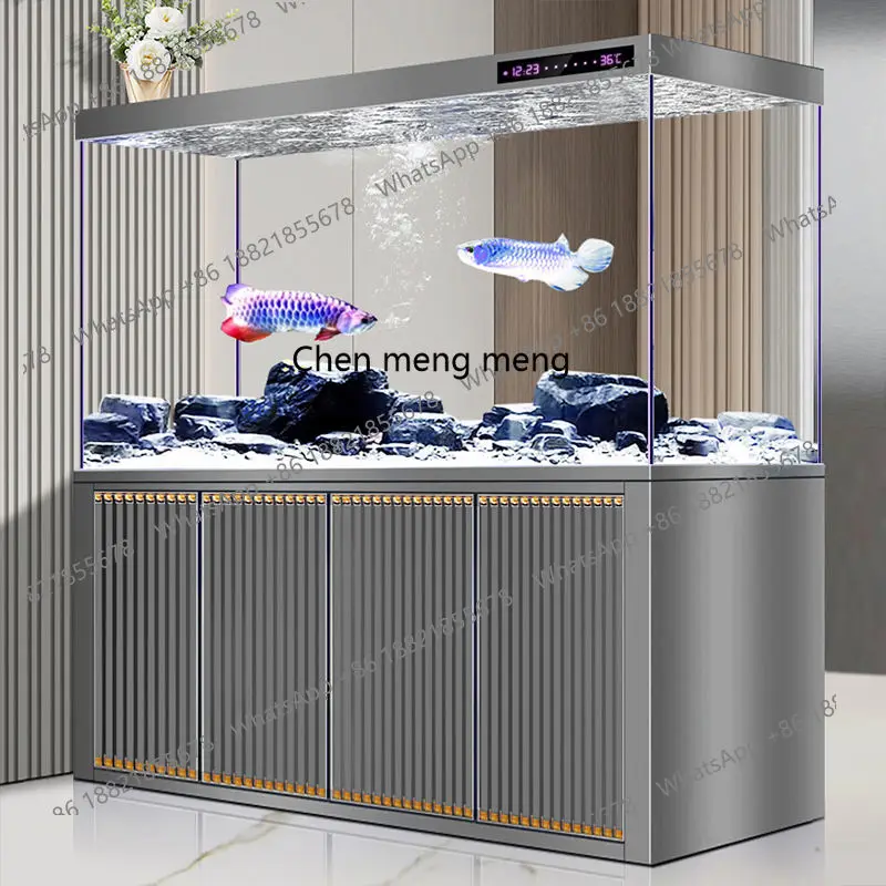 

High-grade ultra-white glass bottom filter aquarium new living room home smart screen fish tank