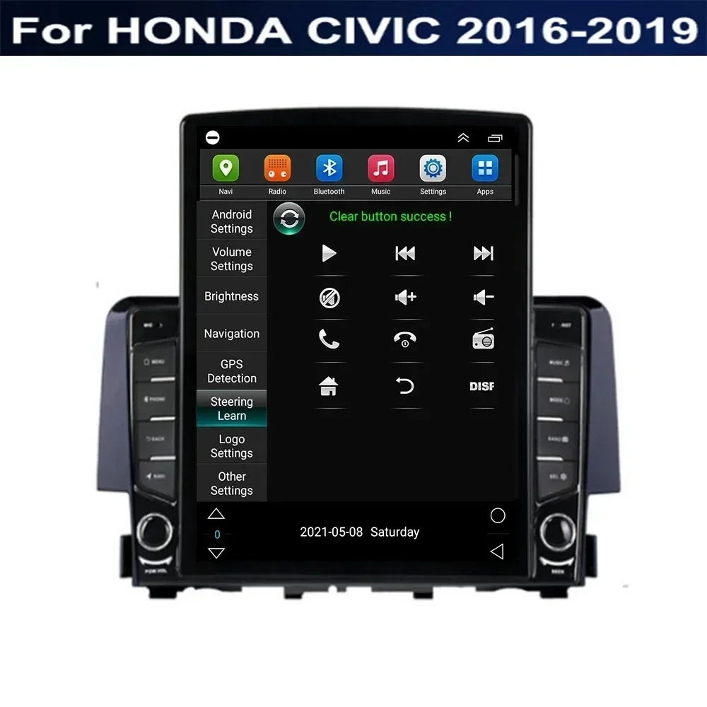 Für Tesla Stil 2 Din Android 13 Auto Radio Für HONDA CIVIC 2016-2035 Multimedia Video Player GPS Stereo carplay DSP RDS Kamera