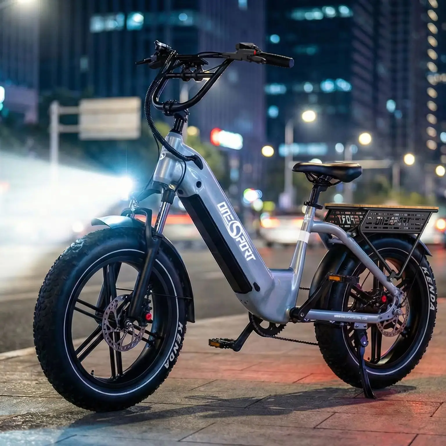 Onesport OT08 500W Offroad-E-Bike, 48V 18Ah Batterie, 20"×4.0 Fat Tires, 7-Gang-Schaltung, Geschwindigkeitssensor 65Nm, Hydraulische Bremsen, Bluetooth-App, 35-90km Reichweite, Offroad-Elektrofahrrad