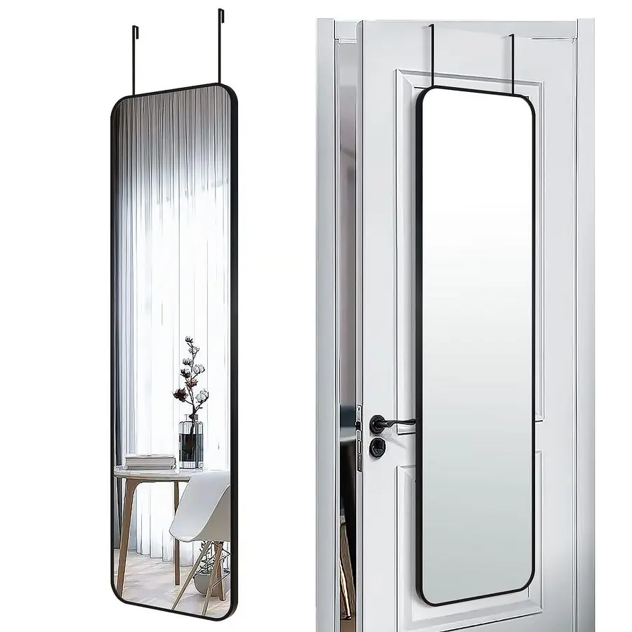 

Mirror Rectangle Full Body Length Door Hanging Wall Mounted Metal Aluminum Alloy Frame Dressing Makeup Mirrors for Entryway Bedr