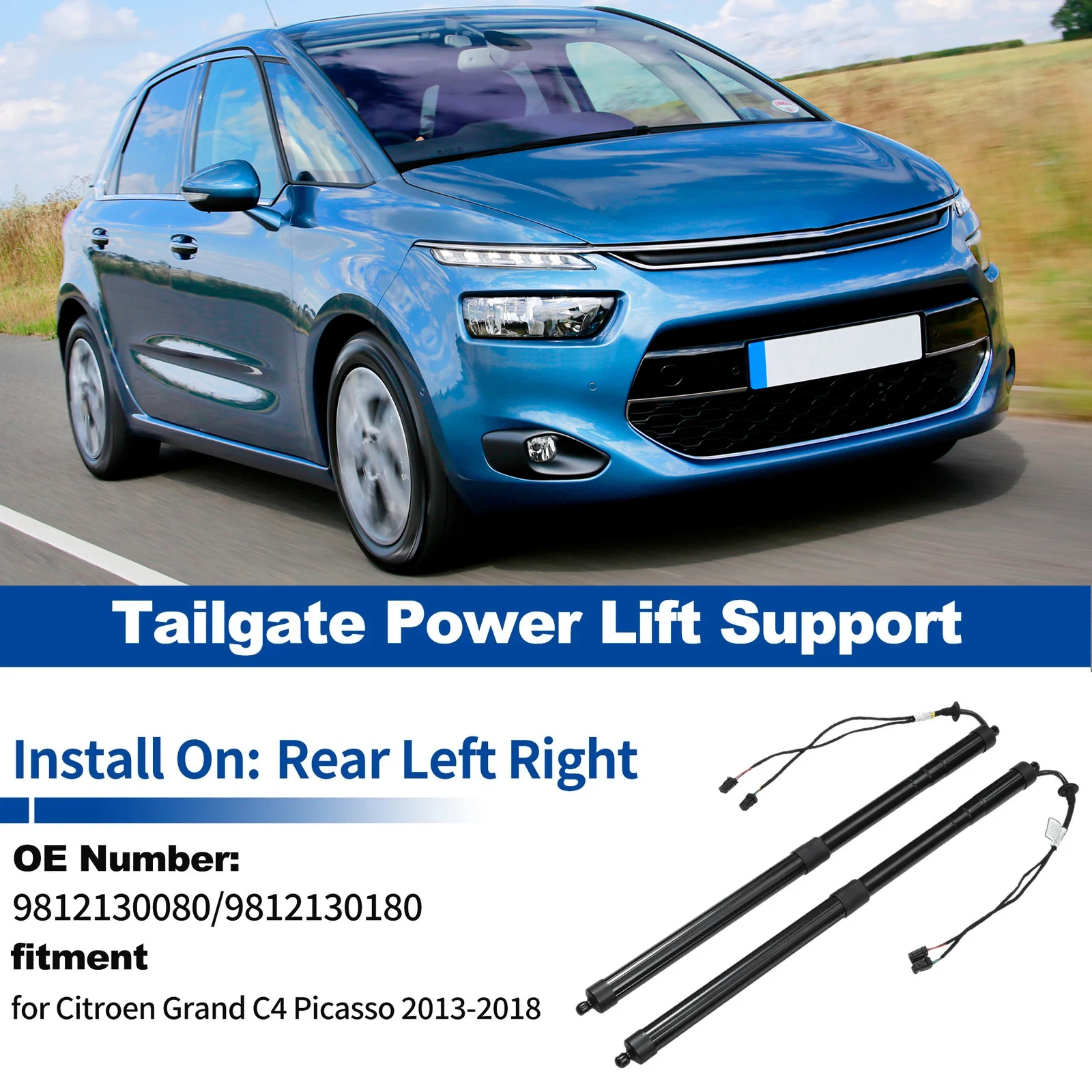 

Для 2013-2018 B8 Citroen Grand C4 Picasso электрические газовые пружинные стойки задней двери, опорные стойки с электроподъемником 9812130180 9812130080