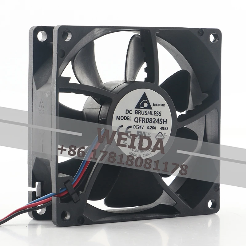 Delta 24V 0.26A  8025 inverter Computer case Automation arm 8CM Double ball QFR0824SH cooling fan