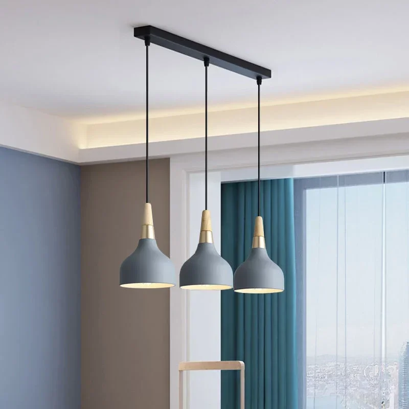 Nordic Chandelier Restaurant New Creative Single Head Circular Lamp Modern Minimalist Macaron Art Bar Bedside Chandelier