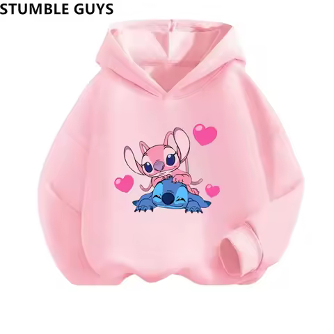 Brand Clothes Kawaii Stitch Hoodie Set Sweatshirts Later Hoodie Sonic Long Sleeve Pullover Boy Girl Tracksuit Set