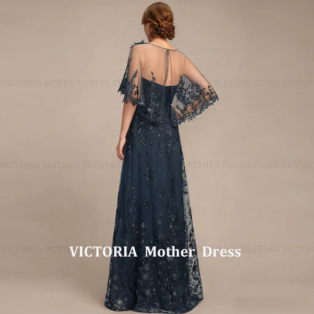 فستان أم العروس الرائع من VICTORIA مخصص على شكل حرف a مزين بالدانتيل ترتر طويل لحفلات الزفاف فستان سهرة للحفلات #2