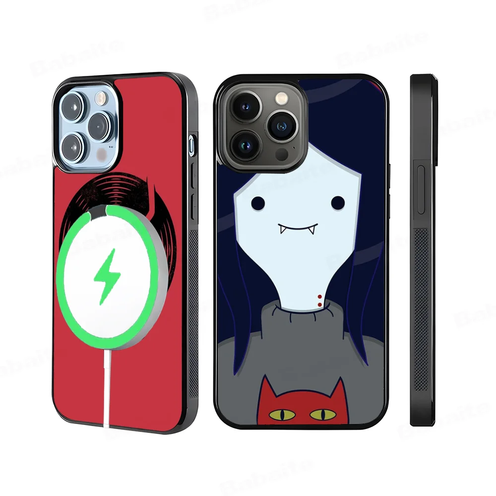 A-Adventure T-Time M-Marceline Phone Case Magesafe Magnetic Wireless Charge Case For IPhone 16 11 12 13 14 15 Pro Max Plus Mini