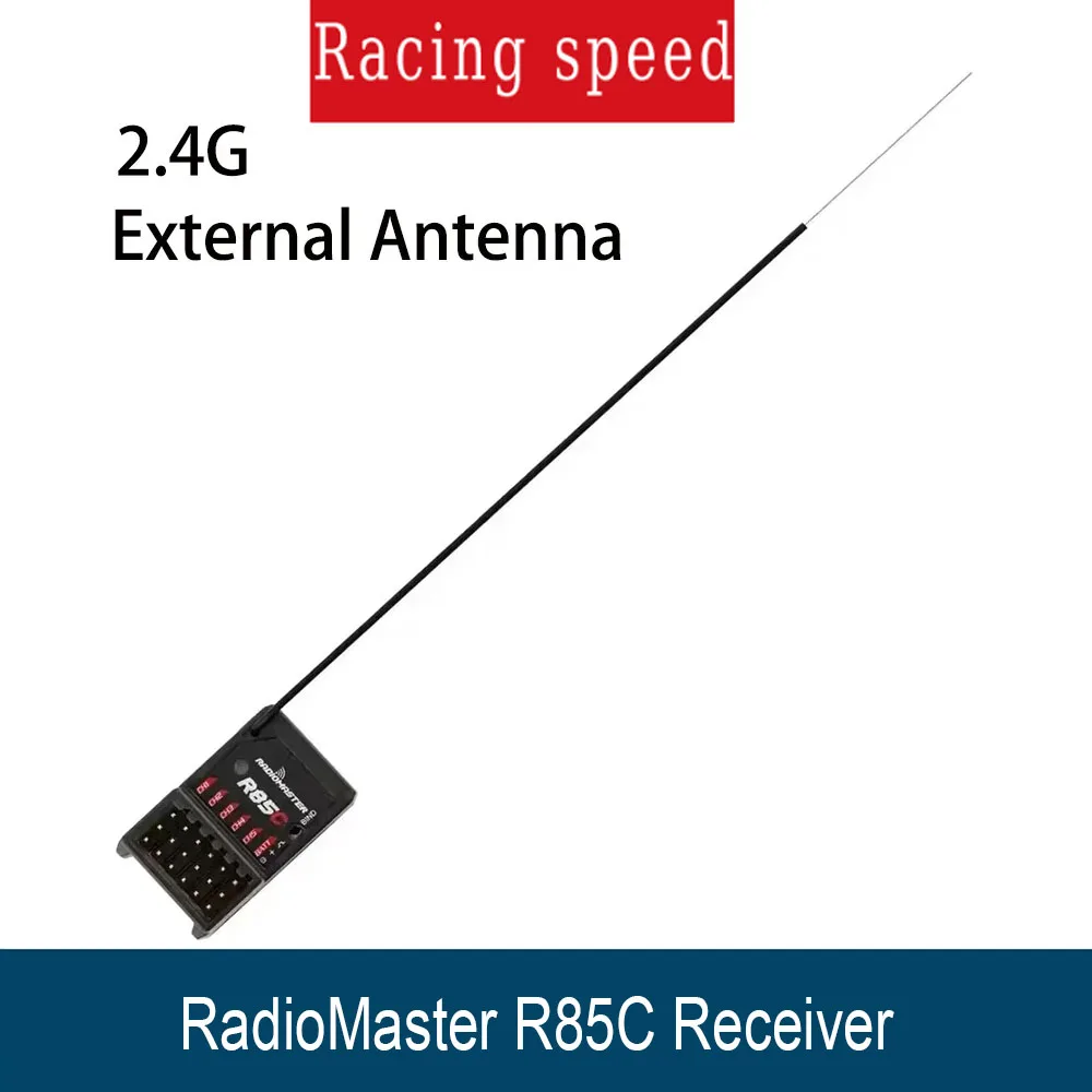 

RadioMaster R85C High-Sensitivity 5CH 2.4GHz 4in1 Multi-protocol PWM Receiver w/External Antenna for RC Drone/Airplane/Helicopte