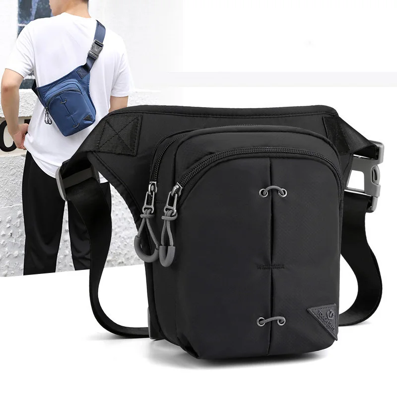 Men Leg Drop Bag Fanny Waist Pack for Motorcycle Rider Travel Sports Assault Nylon Male Cross Body Messenger Hip Belt Thigh Bags