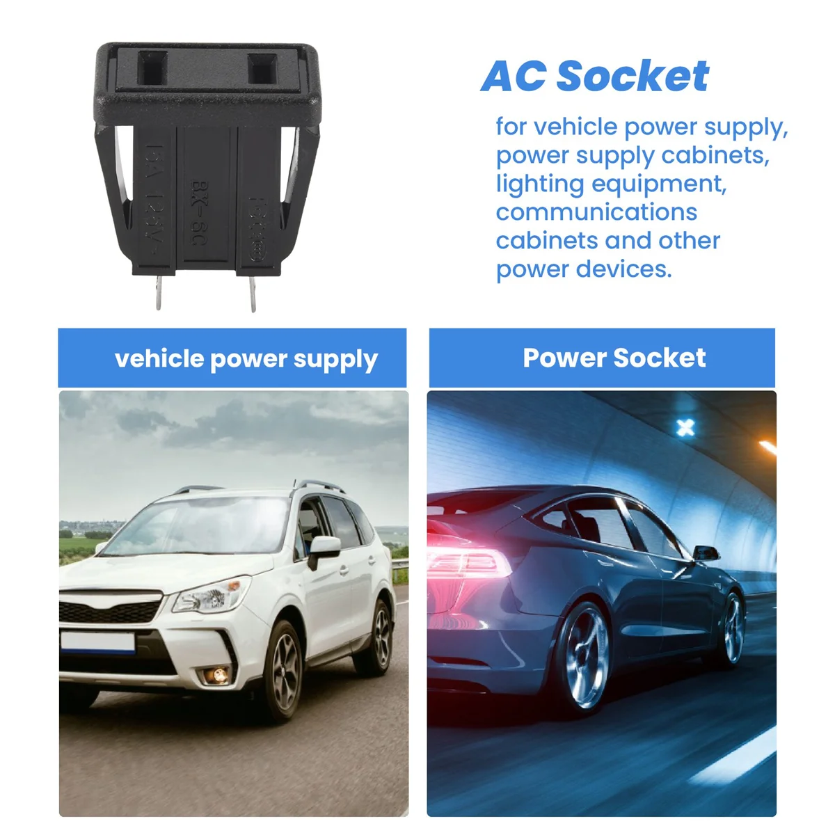 B03B-10 x US Type Panel Mounting AC Power Socket Outlet AC 250V 10A