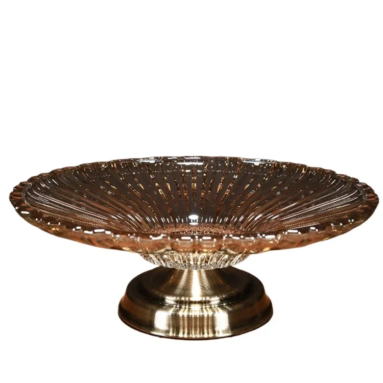 Glass large fruit plate dried fruit candy plate fruit  dining table decoration American household coffee table