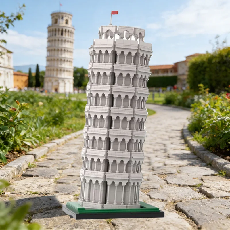 2456 PCS Modular Building Leaning Tower of Pisa MOC Customize Modular Building Block Educational Kids DIY Boy Toy Birthday Gift