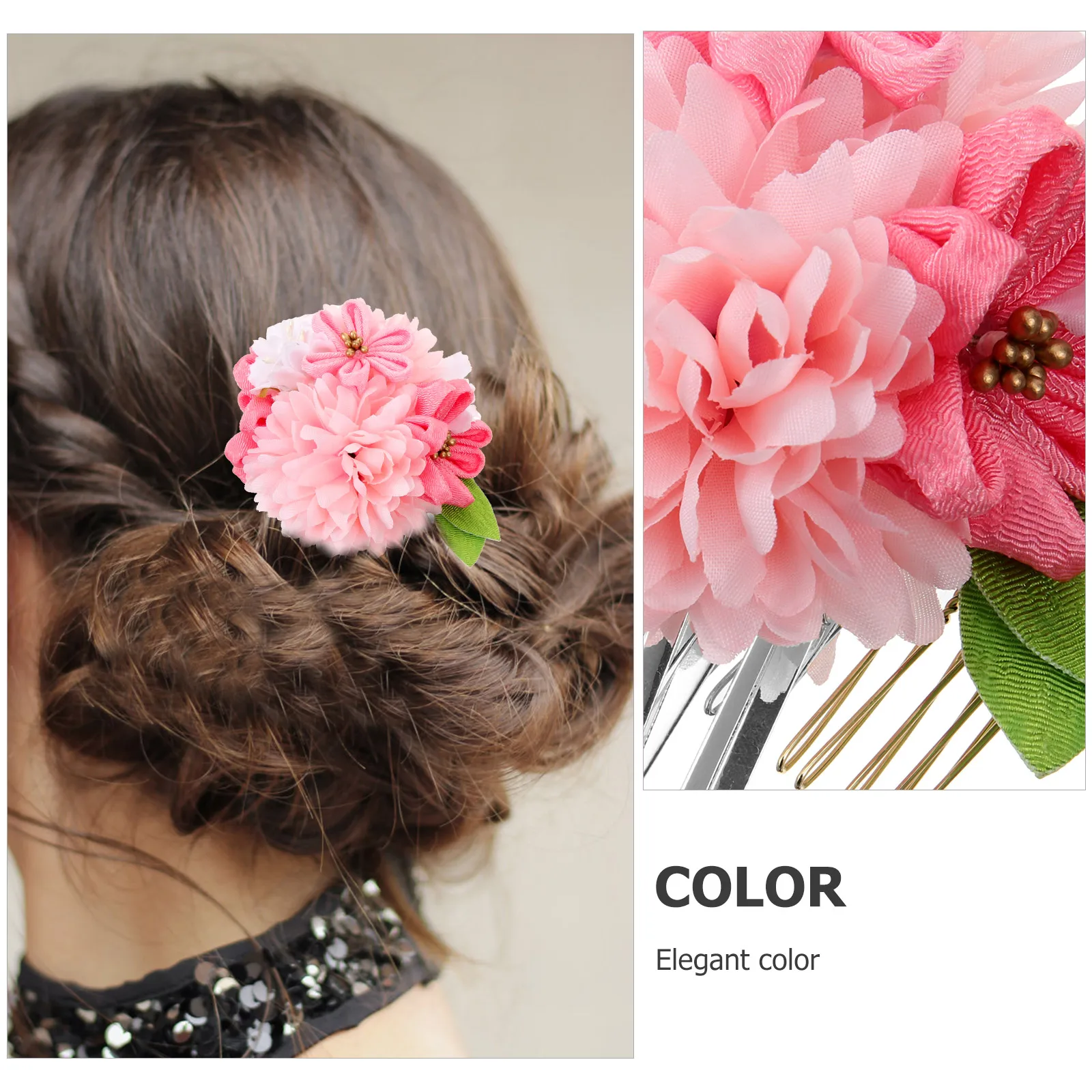 

2 Pcs Purple Hair Flowers Floral Accessories for Women Bathing Kimono Summer Festival Wedding Beach Lightweight Comfortable
