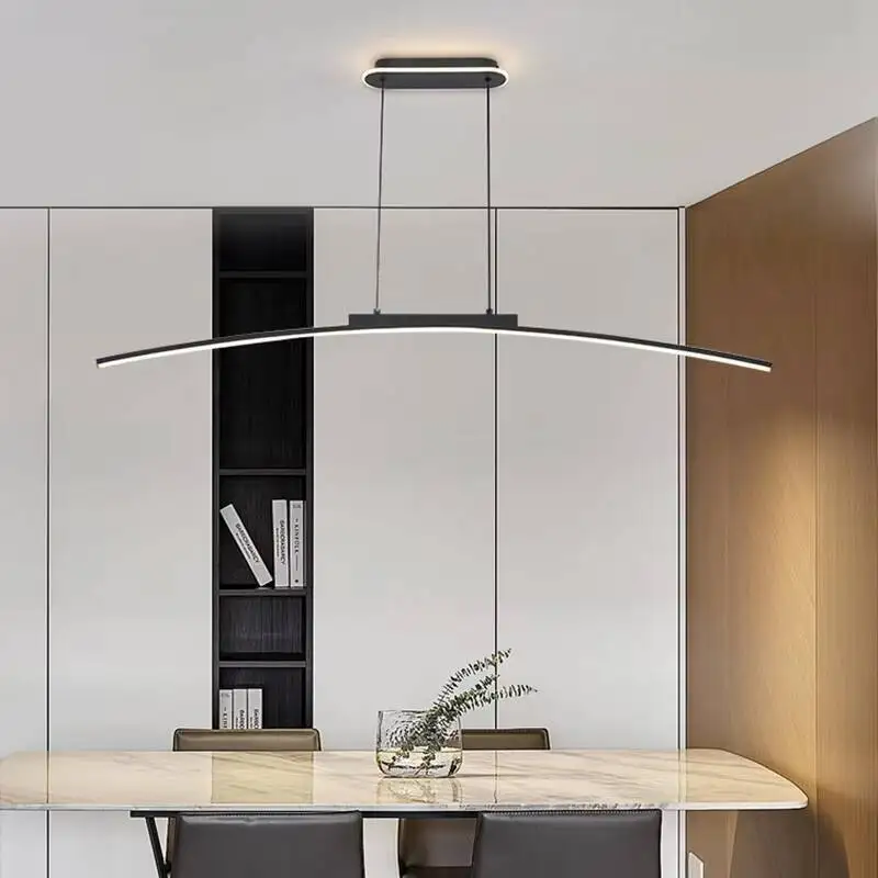 

Modern Minimalist Long Lines Led Ceiling Pendant Lamp For Dining Room Kitchen Island Indoor Lighting Fixtures Lámparas De Techo