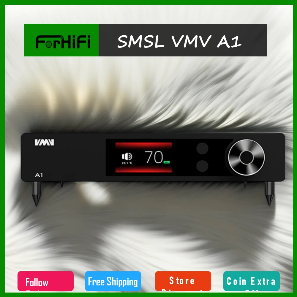 

SMSL VMV A1 Audiophile Class A Amplifier RCA input speaker power amp 6.35mm Headphone Amplifier output with remote control