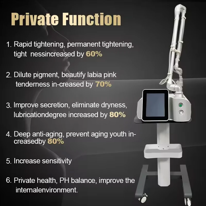 60W Fractional CO2 Laser Portable 10600nm Laser Skin Resurfacing Machine Scar Removal Skin Rejuvenation Beauty Salon Equipment