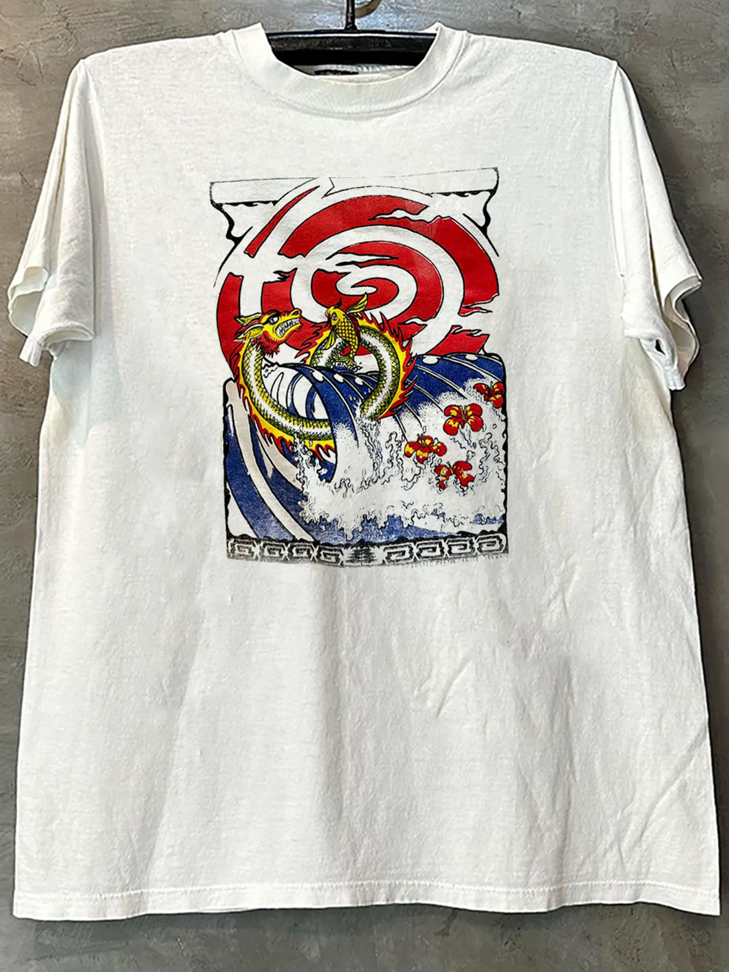 Spin Doctors Tour Heavyweight Cotton Short Sleeve T-Shirt American Style Retro Fashion Brand Breathable round Neck Print Top