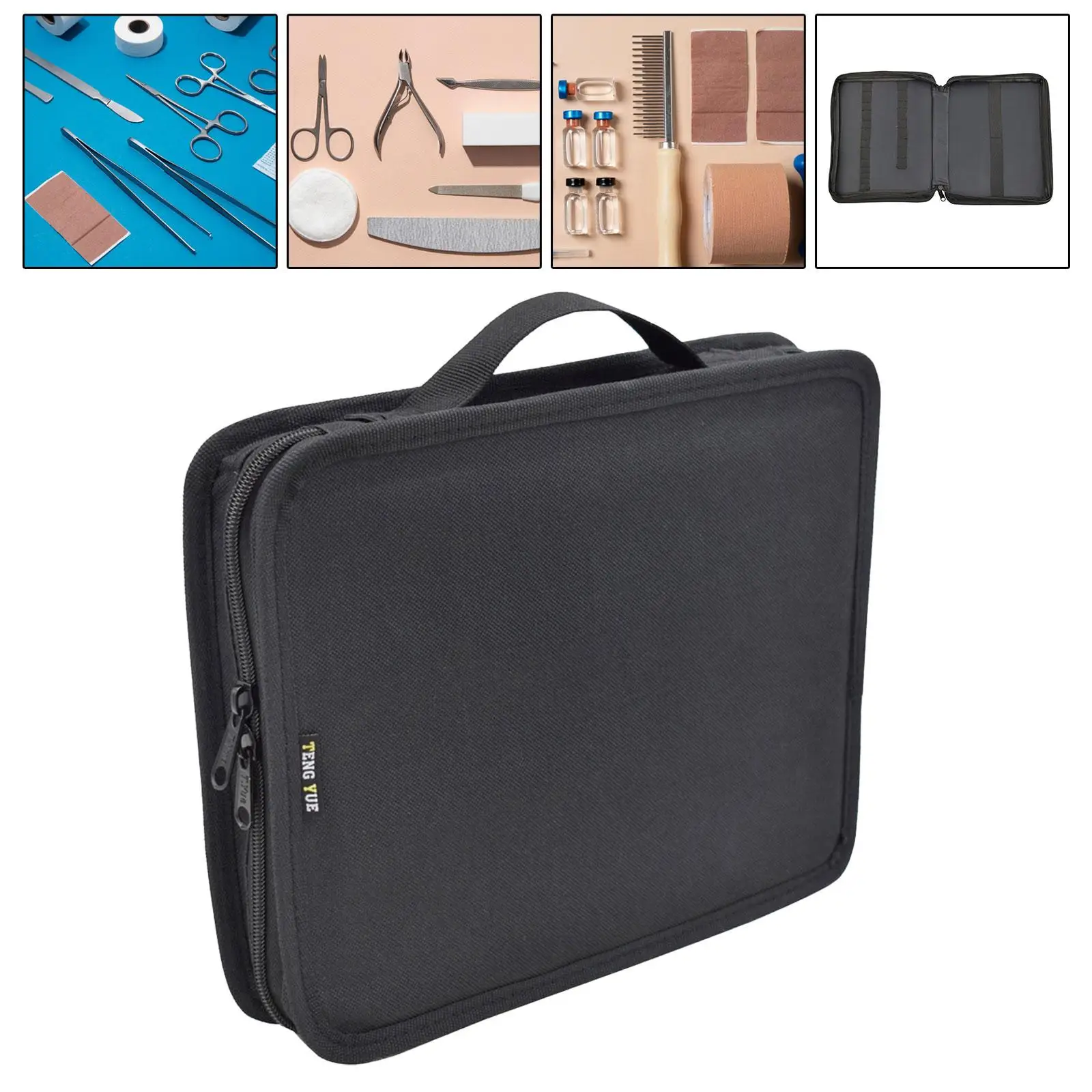 Bolsa médica vacía, estuche con cremallera suave, bolsa de transporte para equipo médico, bolsa de transporte para médicos, estudiantes de medicina,