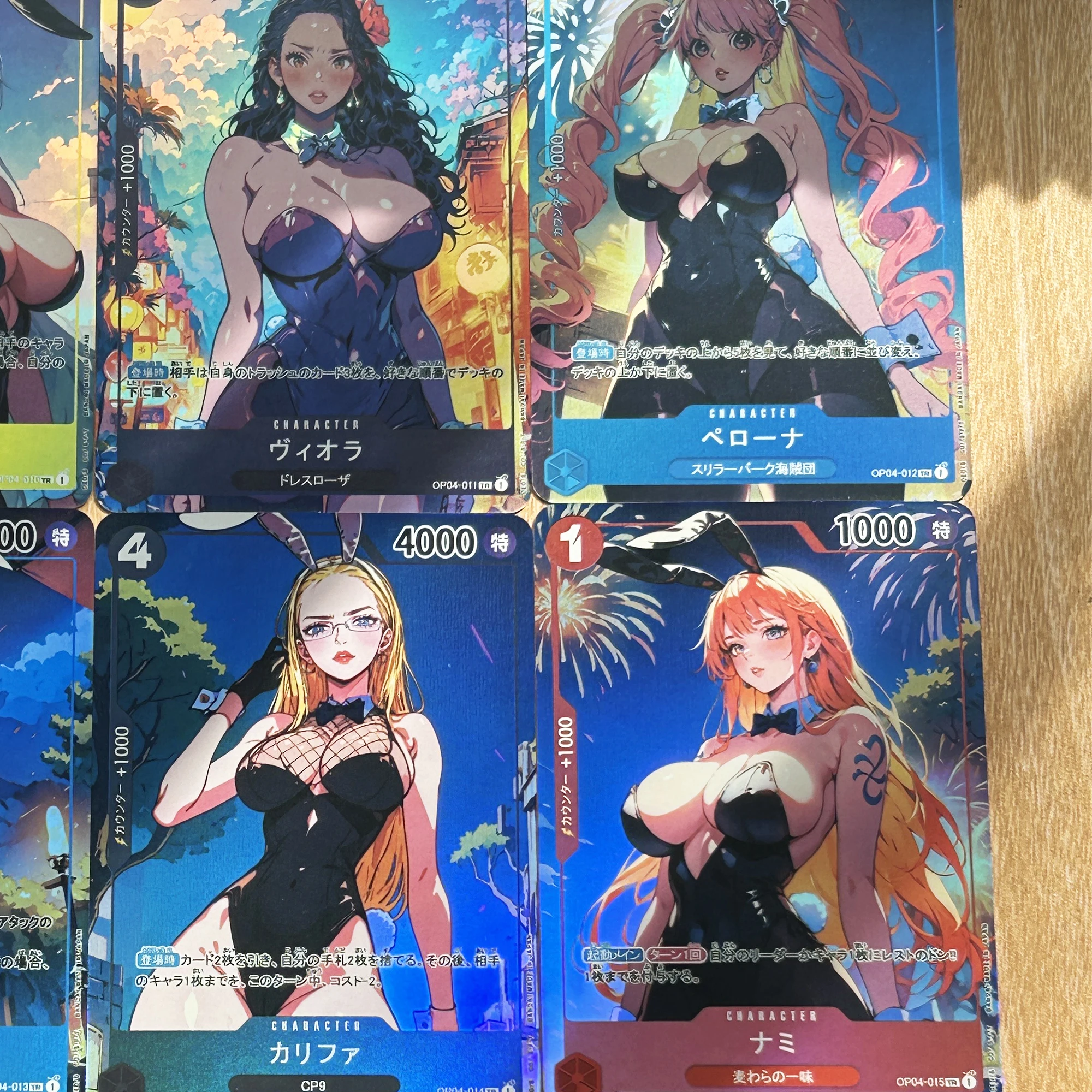 9Pcs/set Diy OPCG Hancock Robin Nami Uta Reiju Bunny Girl Series Flash Card Classic Game Anime Collection Card Gift Toy