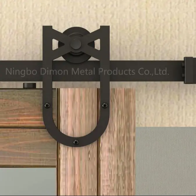 

Dimon Customized America Style Black Color Carbon Steel Sliding Wooden Door Hardware DM-SDU 7206