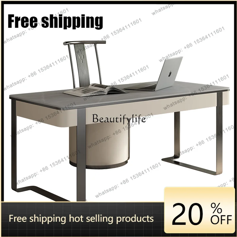 

X4 Italian minimalist light luxury desk simple rock slab