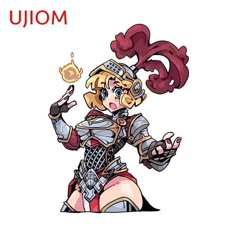 UJIOM Chibi Cartoon Dame Knight Wall Stickers Amusing Personality Air Conditioner Decals Scratch-Proof Wallpapers Decolration
