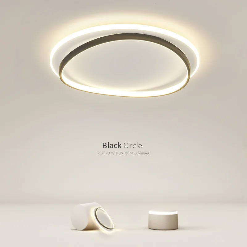 Lámpara de techo LED moderna para dormitorio, sala de estar, comedor, decoración del hogar de oro negro, accesorios de iluminación interior, Lustre