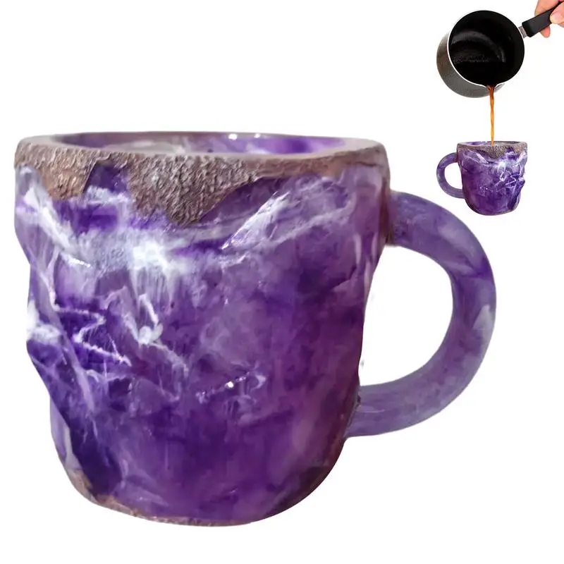 

400ml Mineral Crystal Coffee Mugs Novelty Drinkware Tea Cup Natural Agate Crystal Decorative cup Milk Beverage Coffee Mugs Gifts