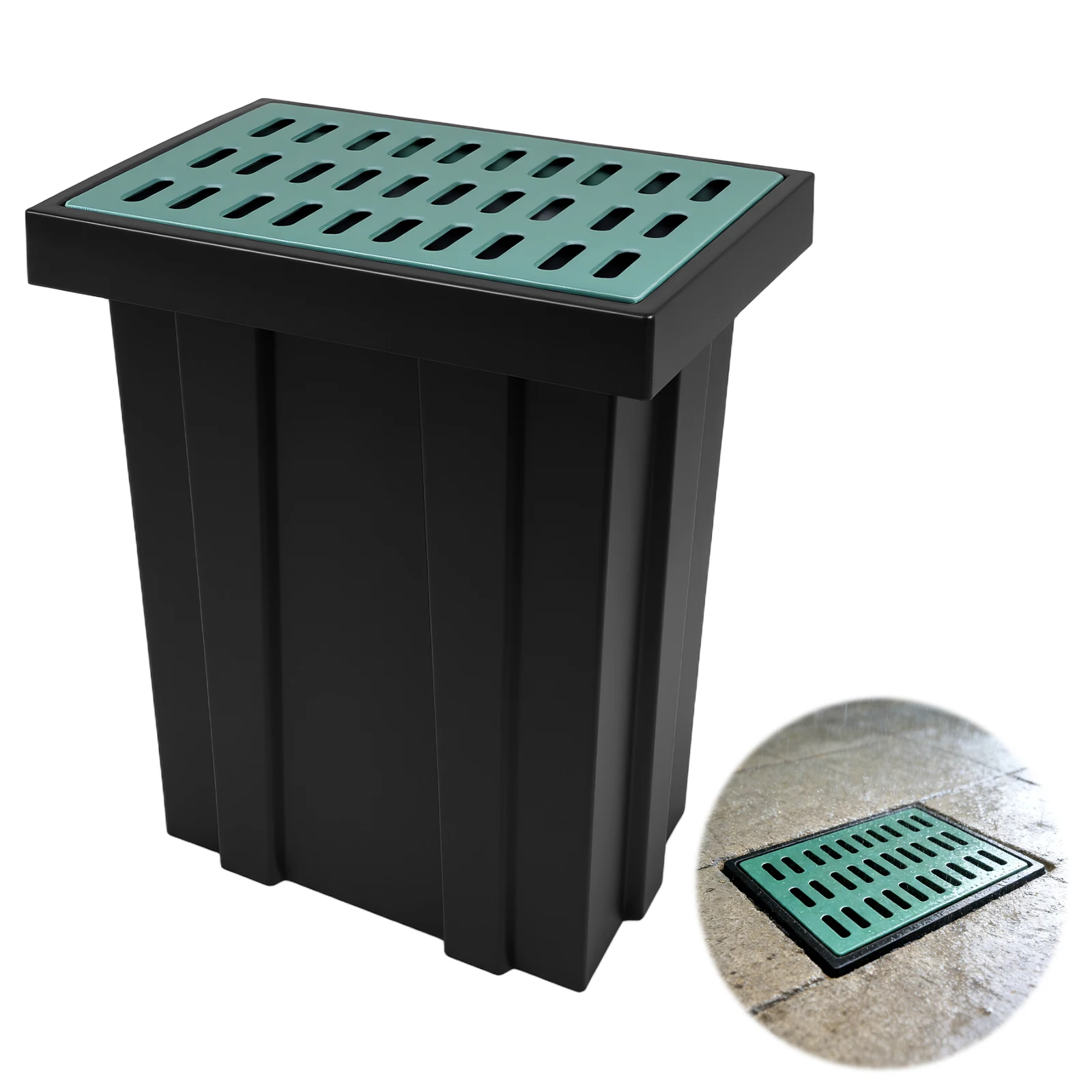 

Комплект для самостоятельной установки дренажных лотков для дождевой воды с решеткой из стекловолокна и корзиной для мусора, квадратный французский дренаж для городских и коммерческих нужд