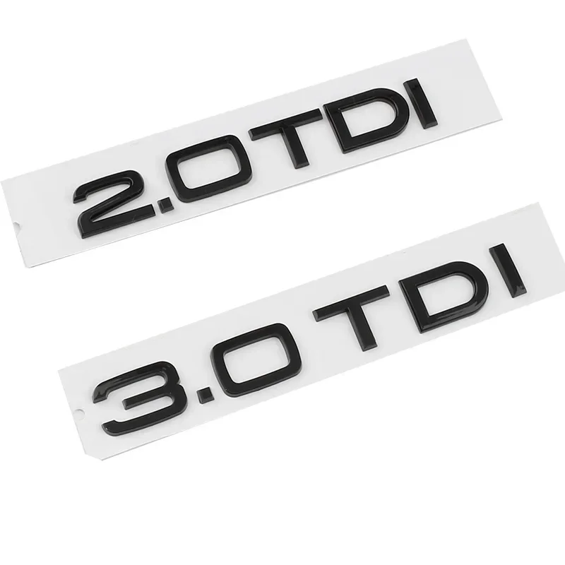 Car 3D ABS 2.0 3.0 TDI Trunk Letters Logo Displacement Decals Badge Emblem Sticker For Audi Q2 Q3 Q5 Q7 A1 A3 A4 A5 A6 A7 A8