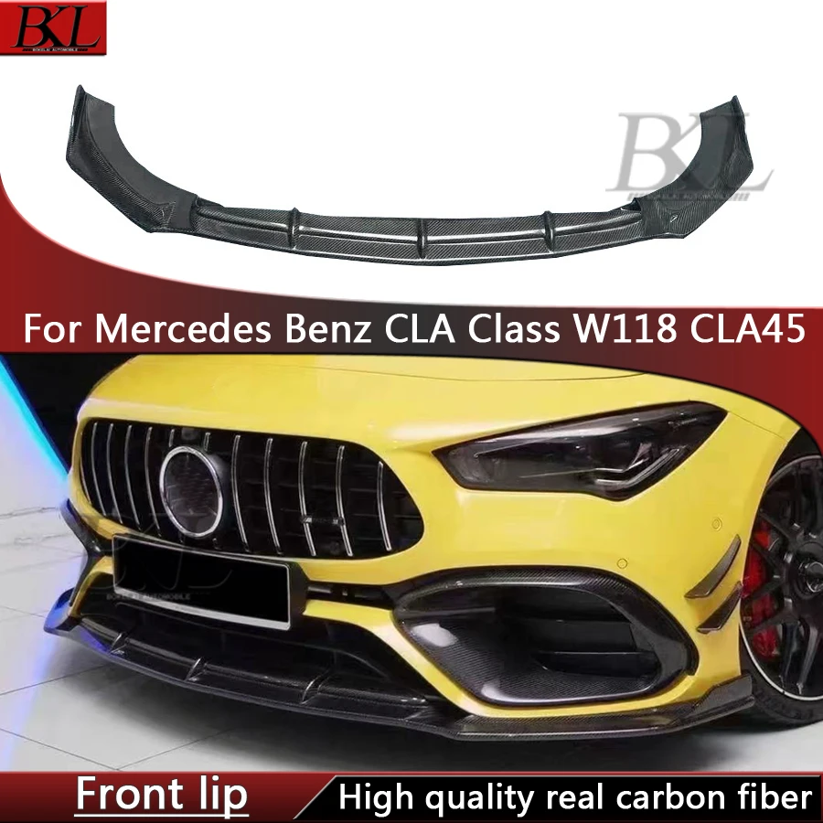 Для Mercedes Benz CLA Class W118 CLA45 CLA45S: карбоновый передний бампер, диффузор, спойлер, комплект обвеса.