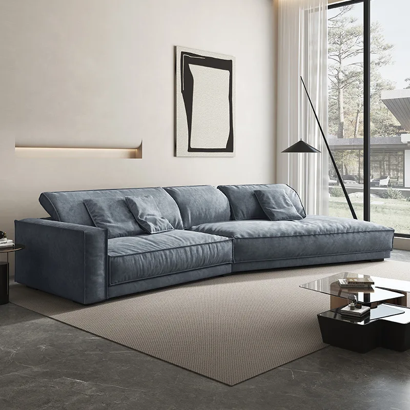 Sofa sudut full matte berbentuk khusus, sofa kain matte