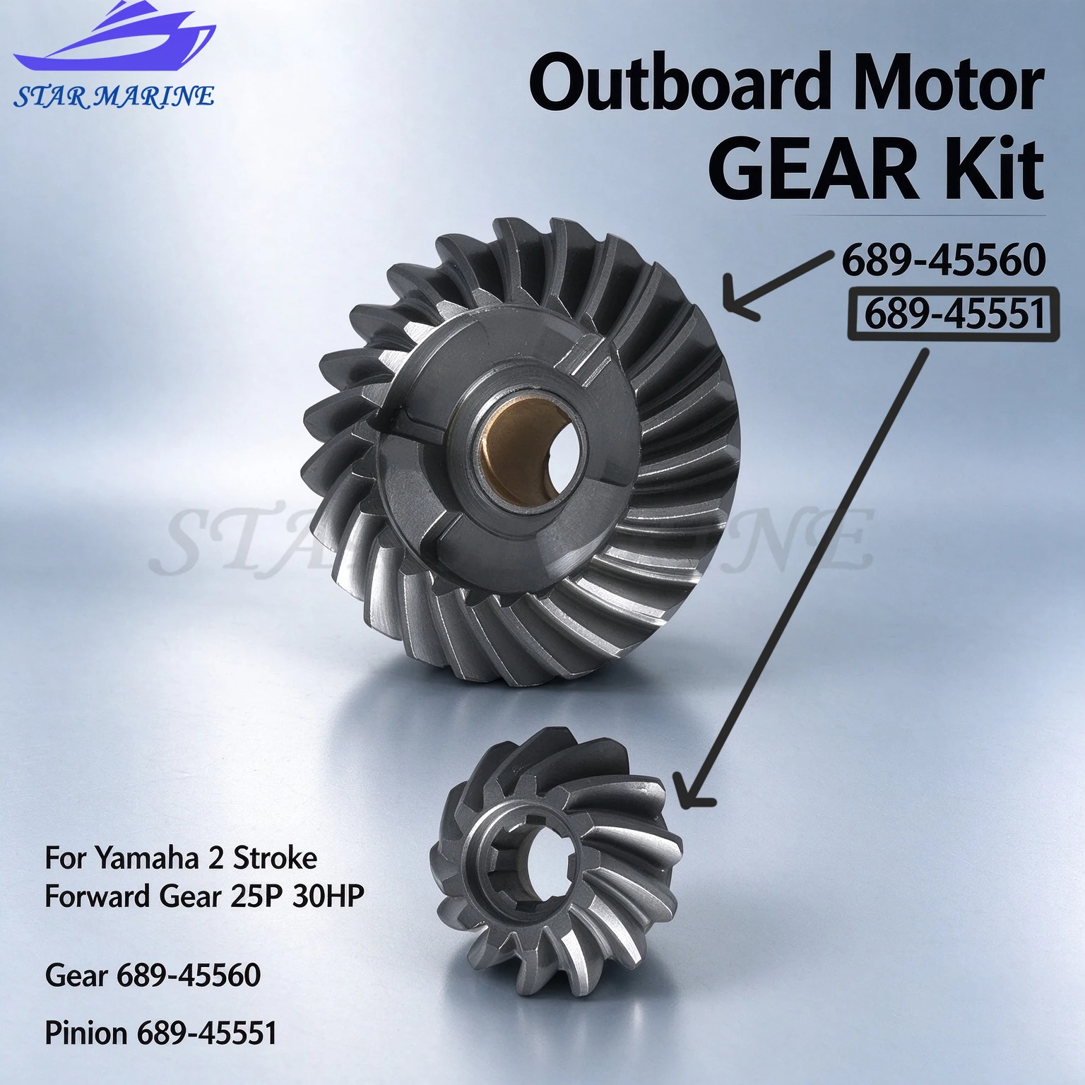 Boat Gear Kit 689-45560 689-45551 For Yamaha Outboard Motor 2T 25HP 30HP Forward Pinion Gear Boat Engine Parts