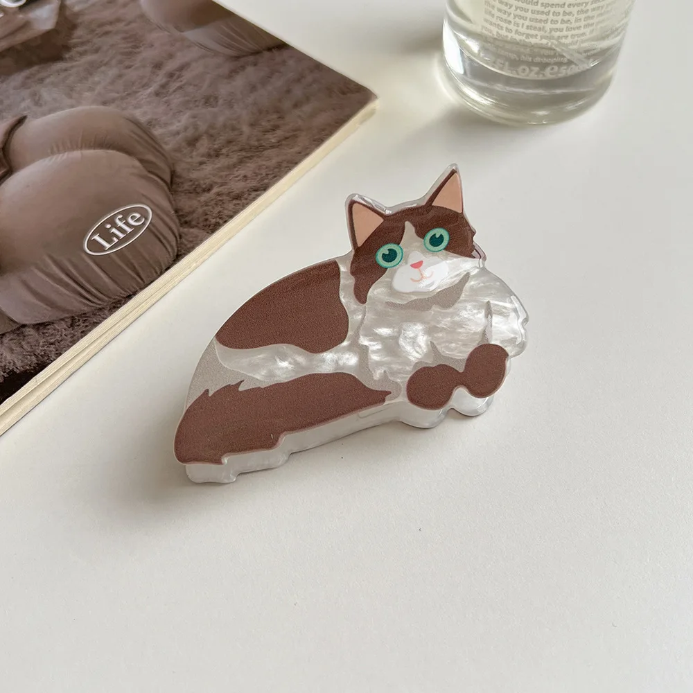 1Pcs  Fashion Cartoon Animal Dog Cat Acrylic Hairpin For Women Girls Cute Hair Accessories Gift