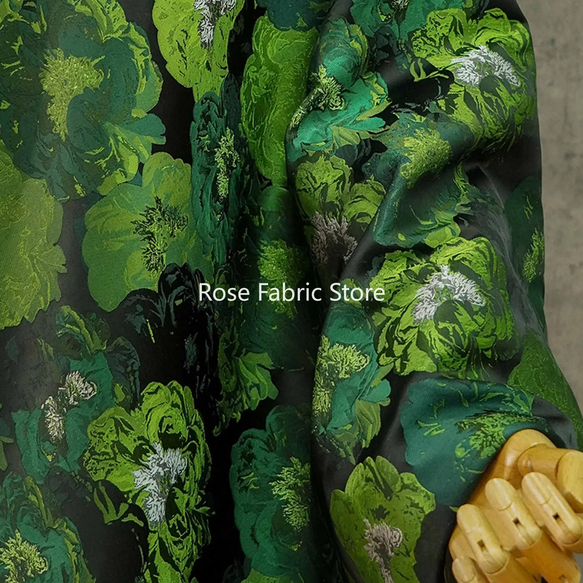 1 meter Oil Painting Floral Yarn Dyed Jacquard Fabric Retro Women's Dress Bag Clothing Decorative Sewing Fabric