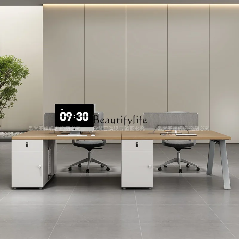 

13Office desk and chair combination 4 four 6 people simple modern office table
