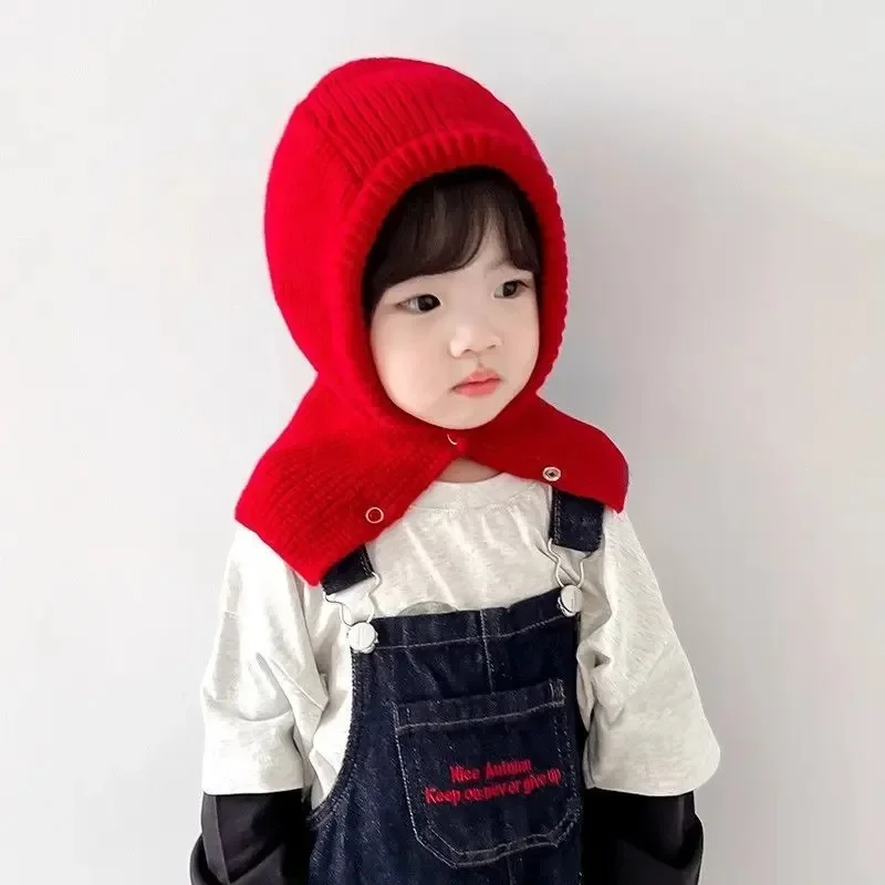 Warm Baby Winter Hats For Kids Children Knitted Baby Boy Cap Kids Baby Girls Hat Solid Baby Bonnet Cute Infant Toddler Warm Hat