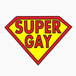 Personality Customization  Funny SUPER GAY Car Window Reflective Car Stickers Motorcycle Accessories 12.7CM*9.3CM