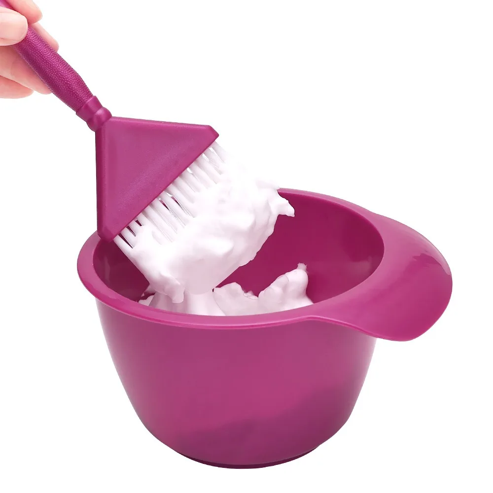 2 قطعة/المجموعة البلاستيك فرشاة صبغ الشعر مجموعة صحون المهنية المضادة للانزلاق تلوين فرشاة صبغ الشعر وعاء دائم مكافحة ساكنة #4