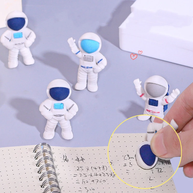 

3pcs/bag Cartoon Cute Space Astronaut Modeling Eraser Children's Creative Stationery Eraser Student School Office Supplies Toys