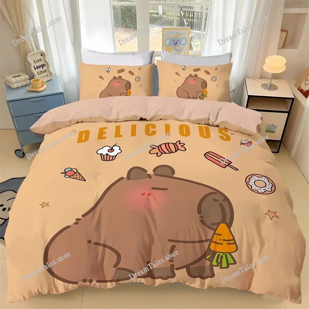 

3D Print Duvet Cover Kapybara,Hydrochaeris Pattern Quilt Covers for Children Single Twin Queen King Bedding Set Home Textile369