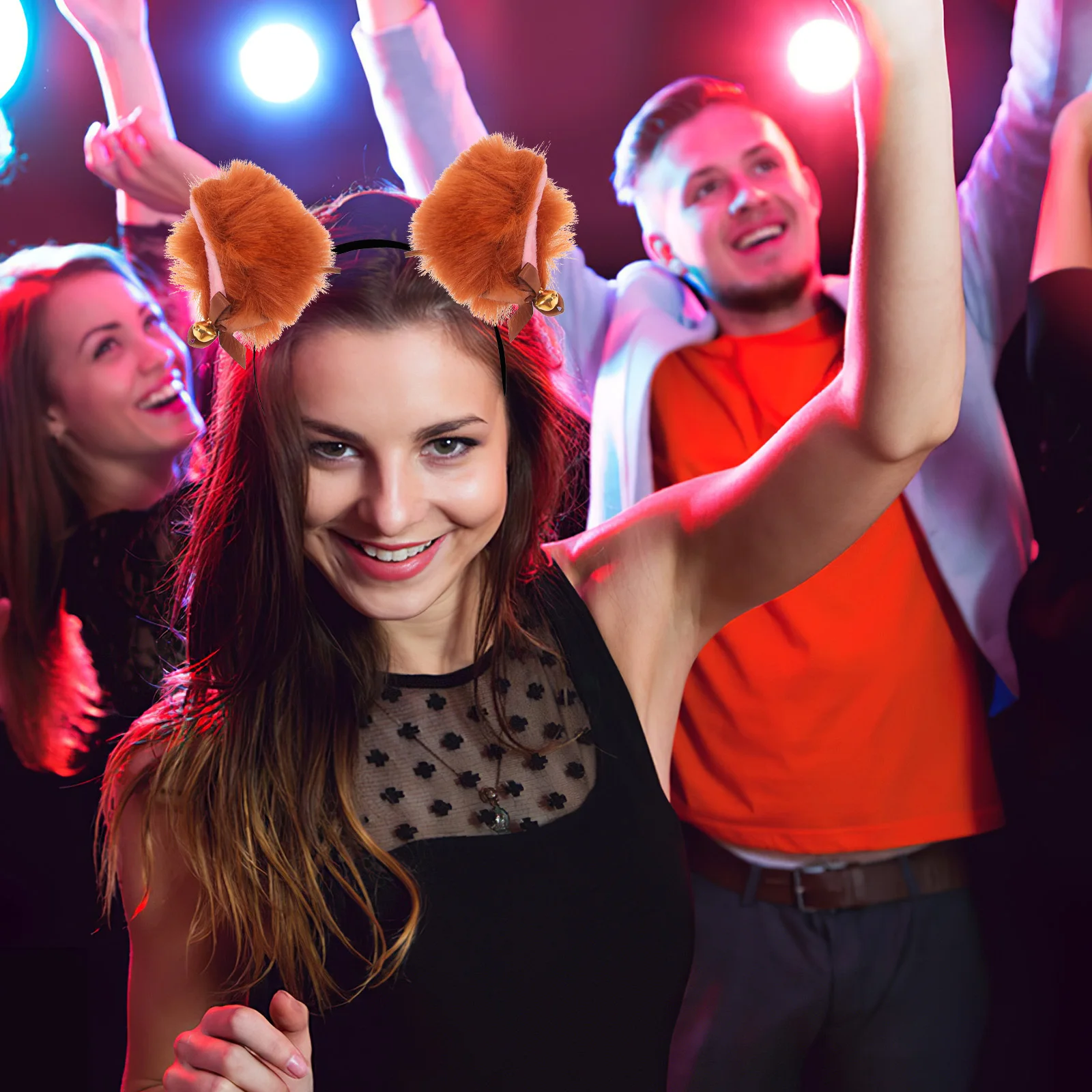 

Набор из 4 повязок на голову с ушками лисы для женщин, аксессуар для косплея, вечеринок и фестивалей, украшенный колокольчиками, милый дизайн