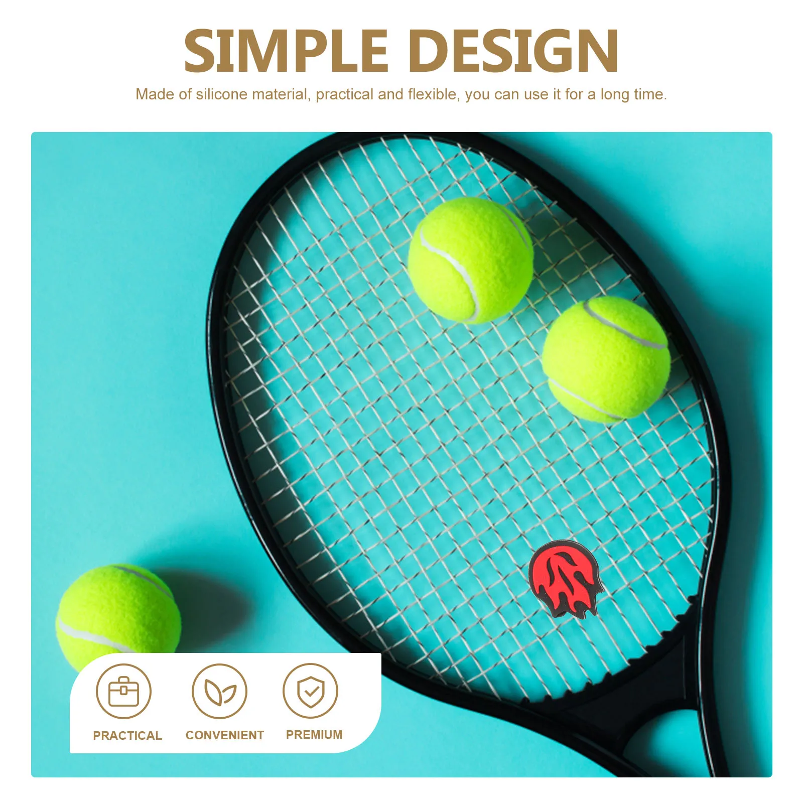 

8pcs Tennis Racket Shock Absorber Dampeners Silica Gel Vibration Reducer Cute Hamster Design Wear Resistant Long for All