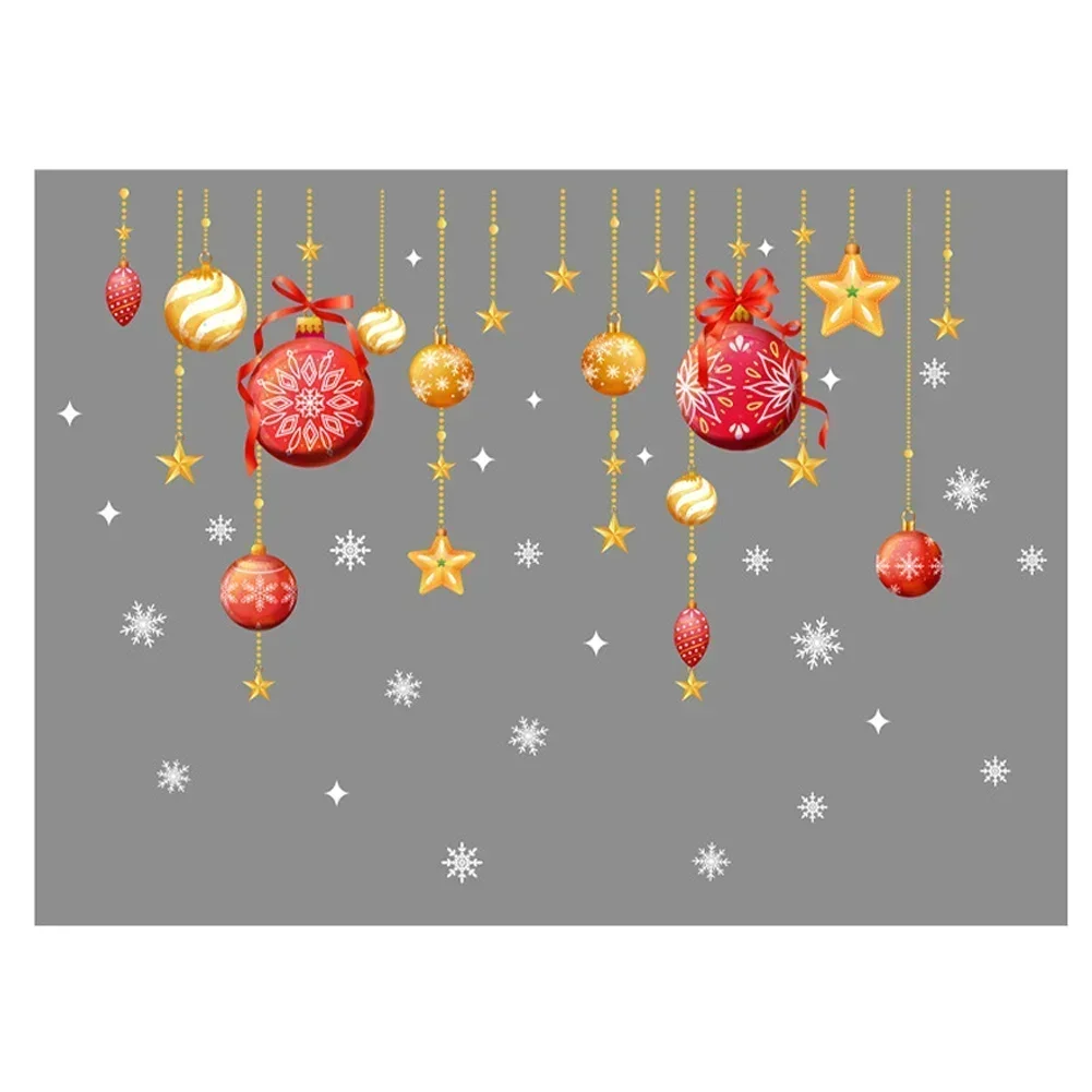 

Christmas Balls and Snowflakes Window Cling Stickers for Seasonal Home Decoration with Easy Application and No Removal
