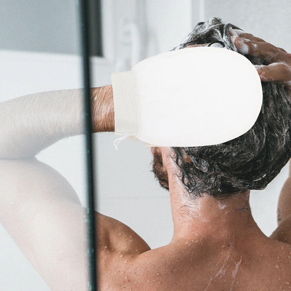 2 قطعة قفازات حمام التقشير تفاصيل رائعة تصميم خفيف الوزن قفازات تنظيف الجسم غير قابلة للخدش للاستحمام