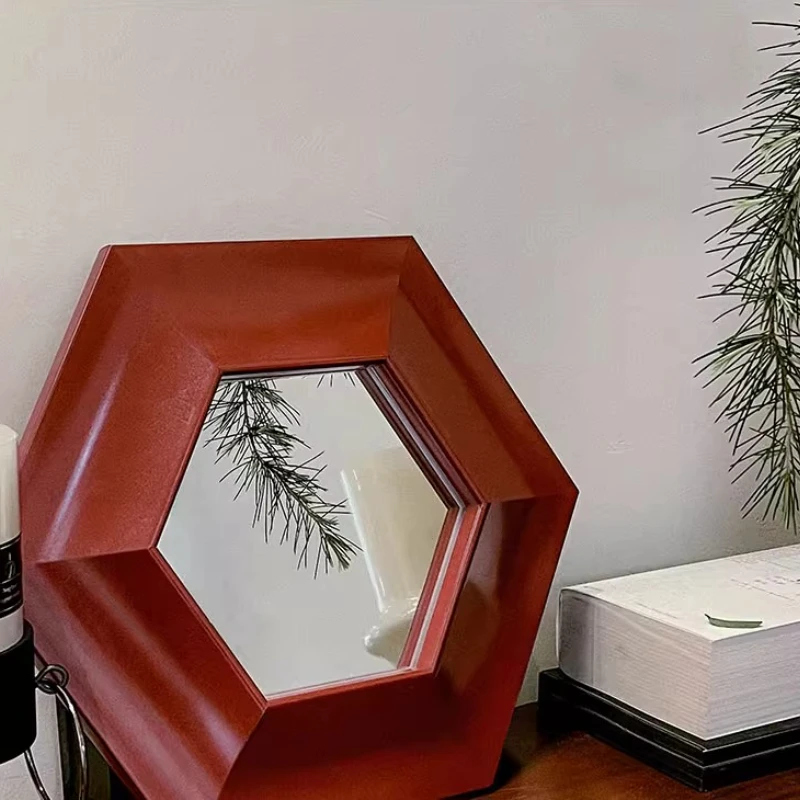 Espejo rojo de alta clase estilo francés, espejos decorativos para sala de estar, Espejo elegante colgante, Espejo Decorativo, decoración del hogar