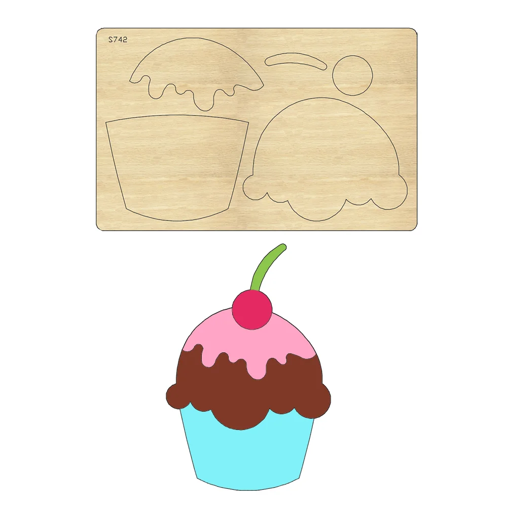 

Ice cream decoration New Dies Cutting Wooden Knife Die Compatible With Most Manual Die Cut Cutters