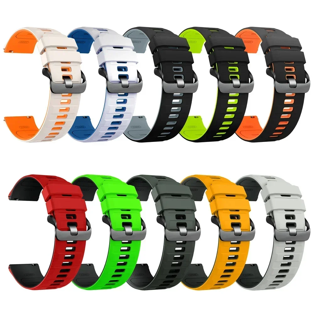 20MM 22MM Zweifarbiges Silikonarmband für Garmin Forerunner 170 70 55 158 165 265 255 570 970/Vivoactive 6 5/Venu 4 3/Sq2 Uhrenarmband – Detail 13