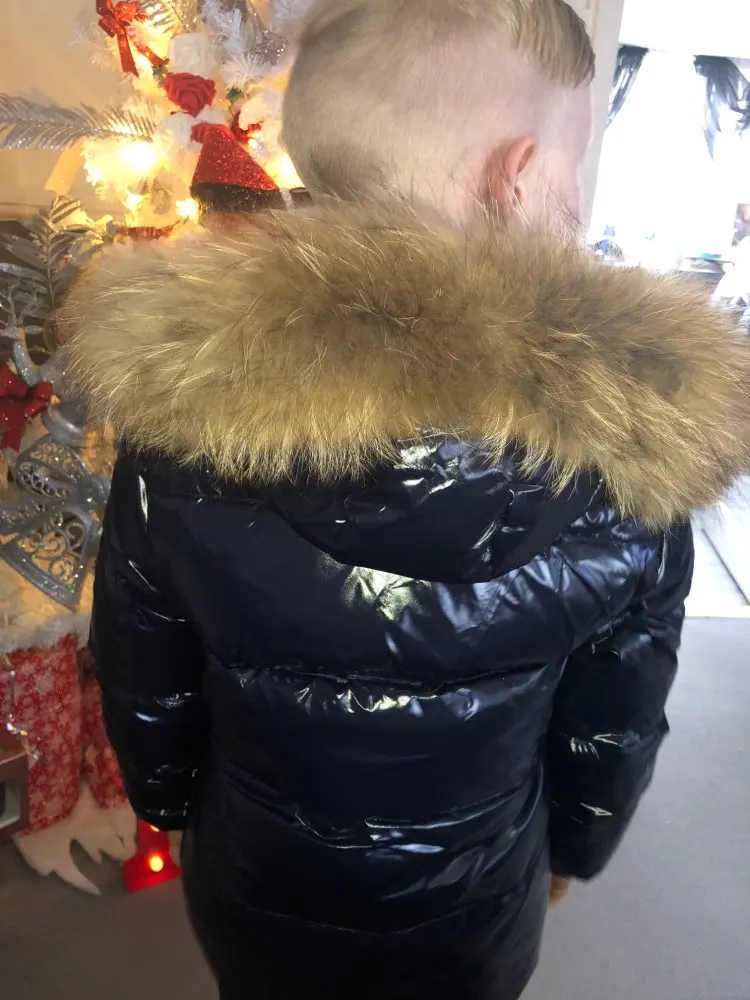 Doudoune d'hiver pour enfants, manteau à capuche avec col en vraie fourrure pour bébés garçons et fi